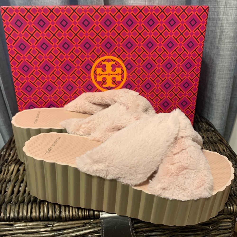 BRAND NEW!!! Tory Burch Furry Wedge Slide